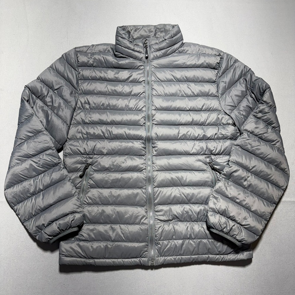 Weatherproof 32 Degrees Heat Mens Gray Down Puffer Jacket Small Full Zip Quilted